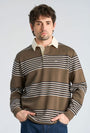 Image of RUGBY POLO SWEATSHIRT in brown, by brand LINDBERGH