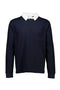 Front image of Rugby sweat polo in navy, by brand Lindbergh