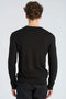 Back image of a model wearing the Soft viscose blend oneck knit in black, by brand Lindbergh