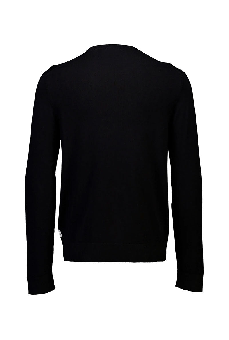 Back image of Soft viscose blend oneck knit in black, by brand Lindbergh
