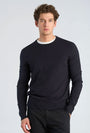 Image of SOFT VISCOSE BLEND ONECK KNIT in navy, by brand LINDBERGH