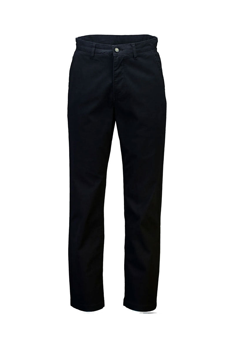 Front image of Superflex chino pants in black, by brand Lindbergh