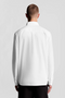 Back image of a model wearing the Lyle and scott plain oxford shirt in white, by brand Lyle and scott