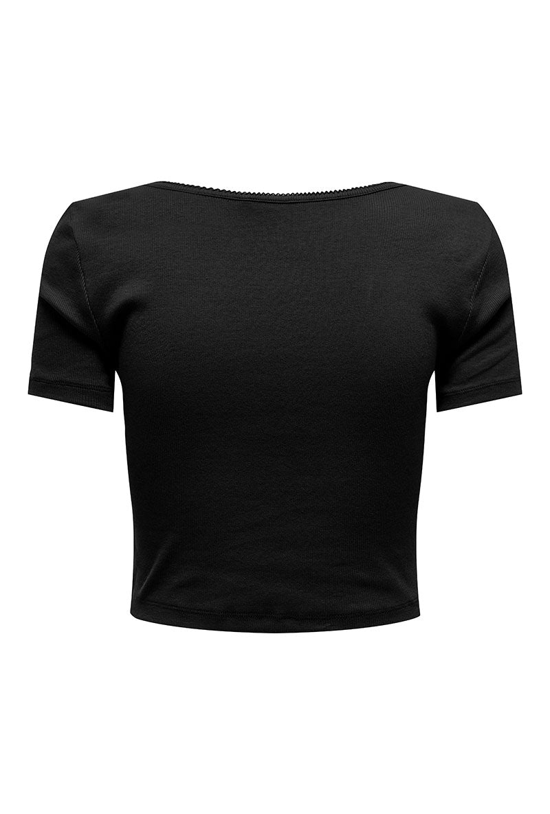Back image of Only betty s/s top in black, by brand Only