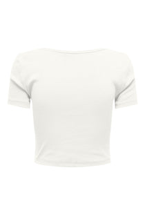 Back image of the Only betty s/s top in white, by brand Only