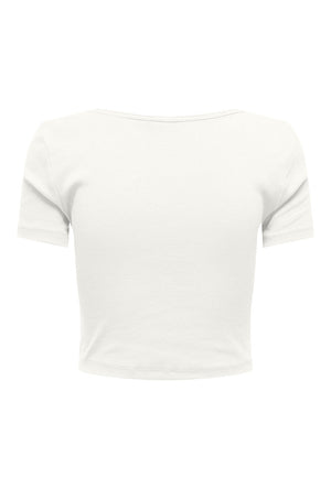Back image of the Only betty s/s top in white, by brand Only