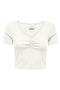 Front image of Only betty s/s top in white, by brand Only