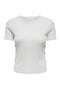Front image of Carla glitter s/s top in silver, by brand Only