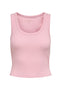 Front image of the Only easy s/l tank top in pink, by brand Only