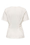 Back image of the Elena s/s pleated top in white, by brand Only