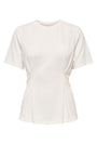 Image of ELENA S/S PLEATED TOP in white, by brand ONLY
