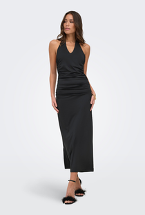 Front image of the Gina sleeveless long dress in black, by brand Only