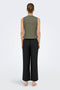 Back image of a model wearing the Goa mw linen pull up culotte pants in black, by brand Only