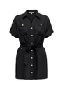 Image of GOA SHORTSLEEVE LINEN BELT SHIRT DRESS in black, by brand ONLY