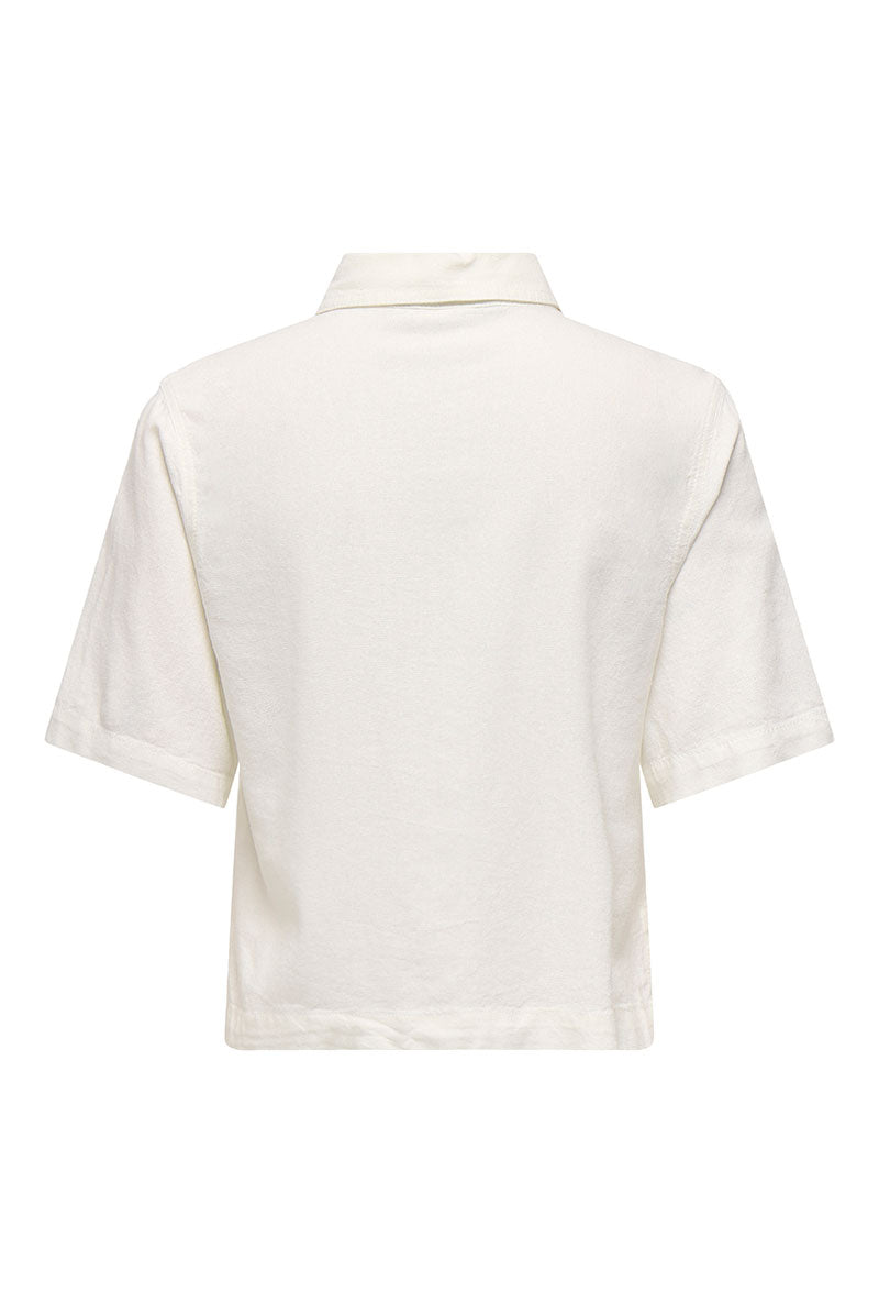 Back image of Goa s/s linen shirt in off white, by brand Only