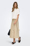 Front image of a model wearing the Goa s/s linen shirt in off white, by brand Only