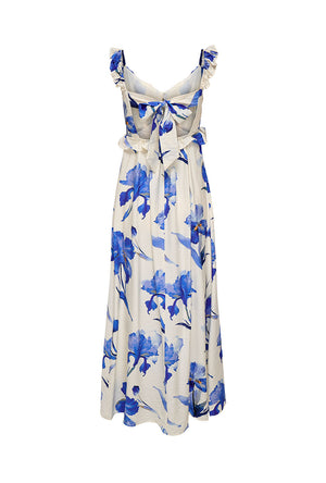 Back image of the Hyaci s/l frill long dress in white, by brand Only