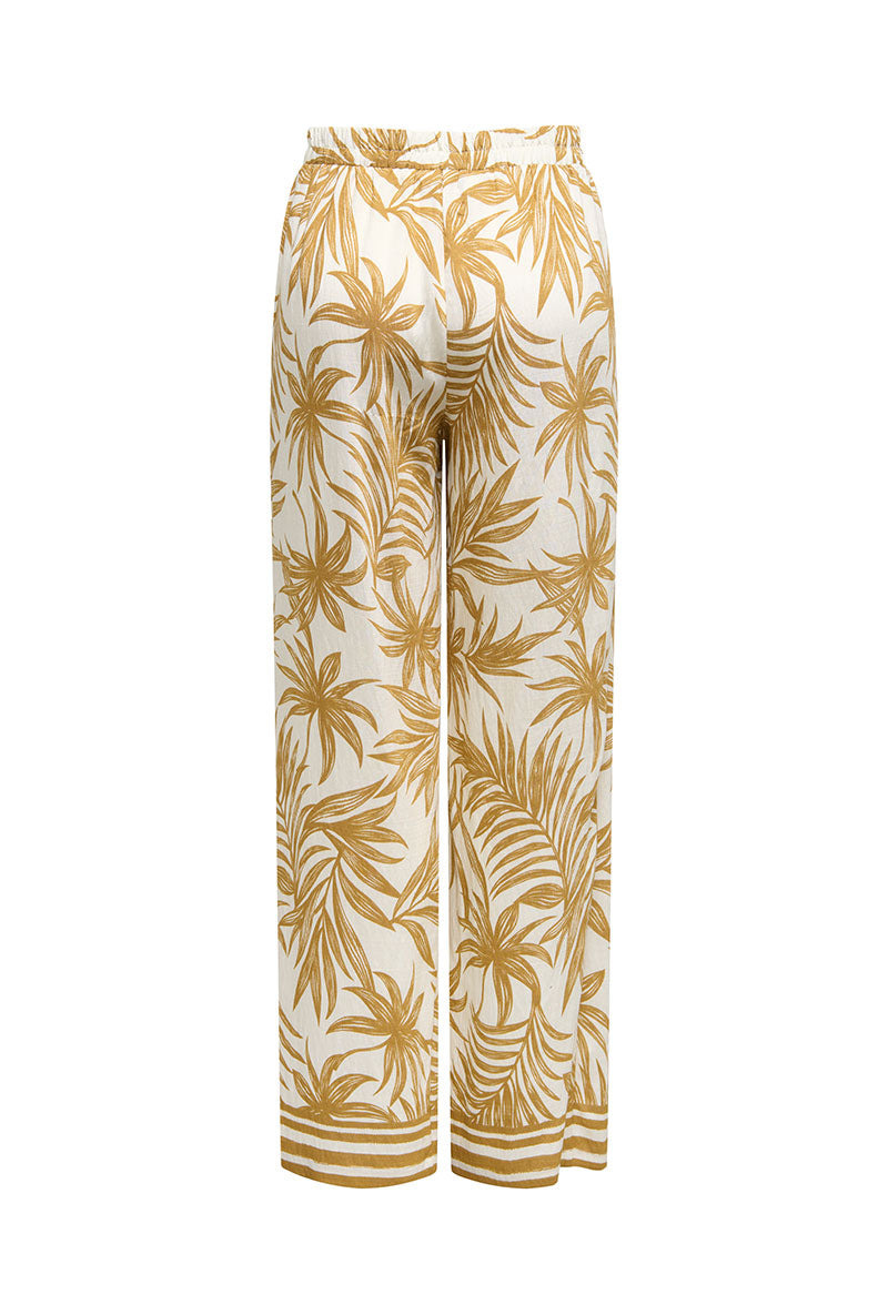 Back image of Izzy pull up pants in off white, by brand Only