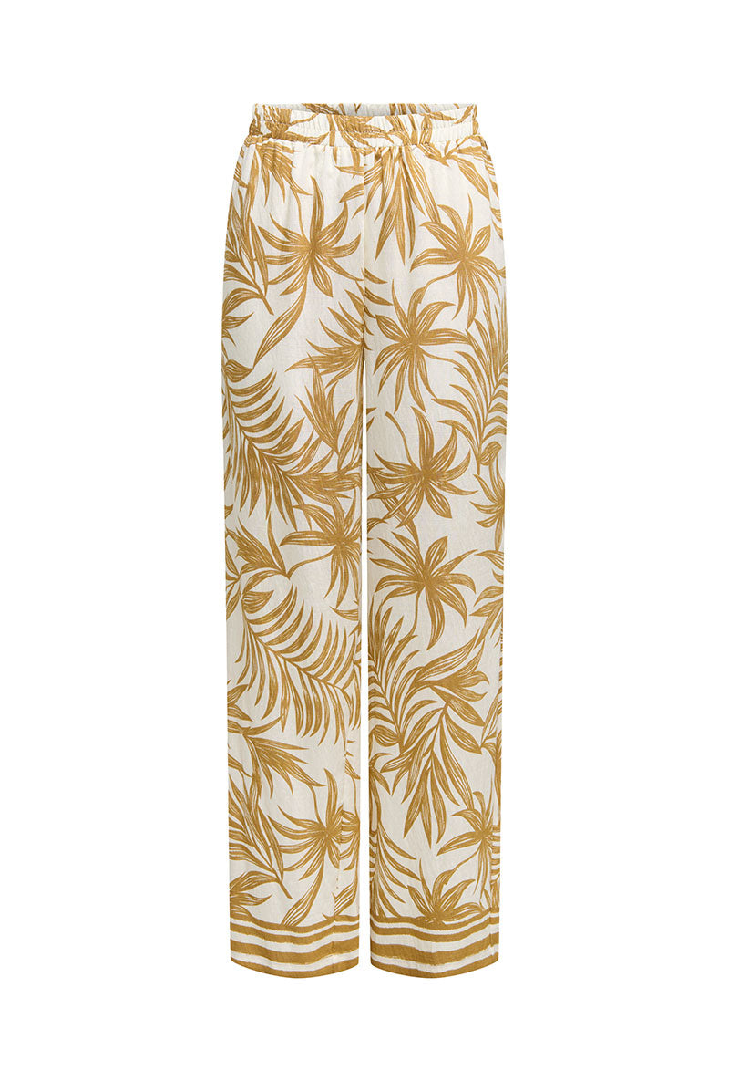Front image of Izzy pull up pants in off white, by brand Only