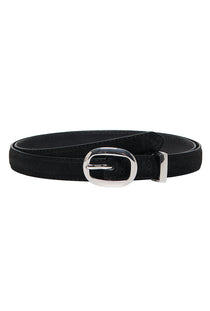 Front image of the Only jasmina suede jeans belt in black, by brand Only