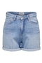 Front image of the Josephine stretch shorts in denim, by brand Only
