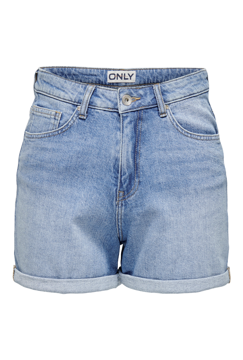 Front image of Josephine stretch shorts in denim, by brand Only
