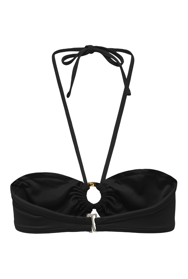 Back image of Julietta bandeau bikini top in black, by brand Only