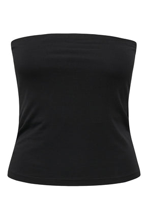 Front image of Kiss s/l tube top in black, by brand Only