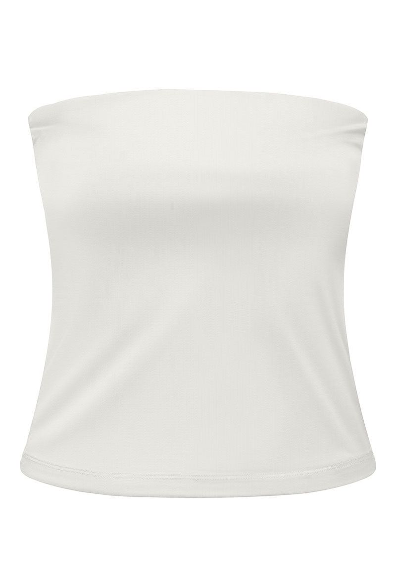 Front image of Kiss s/l tube top in off white, by brand Only