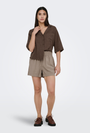 Image of LARIS LIFE PULL UP SHORTS in light brown, by brand ONLY