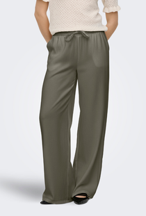 Front image of the Laris life pullup tie pants in olive, by brand Only