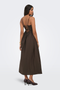 Back image of the Likara strap waist long dress in brown, by brand Only