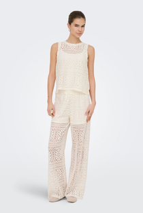 Front image of the Lilian lace tank top in beige, by brand Only