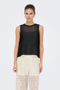 Front image of Lilian lace tank top in black, by brand Only