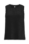 Front image of the Lilian lace tank top in black, by brand Only