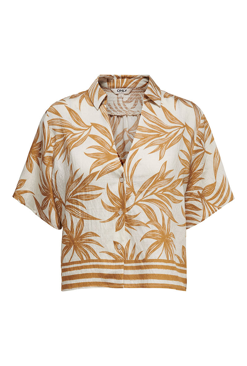 Front image of Lizzy s/s shirt in off white, by brand Only