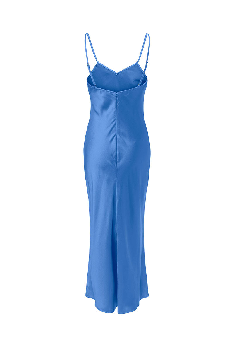 Back image of Losiris long strap dress in blue, by brand Only