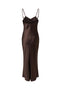 Back image of the Losiris long strap dress in brown, by brand Only