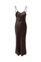 Front image of the Losiris long strap dress in brown, by brand Only