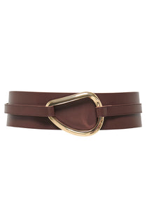 Front image of the Only lotte wide buckle waist belt in chocolate, by brand Only