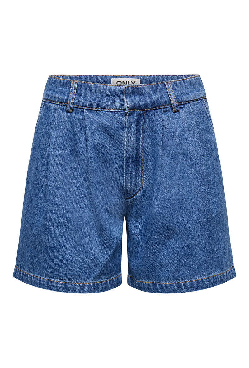 Front image of Luka mw chino denim shorts in denim, by brand Only