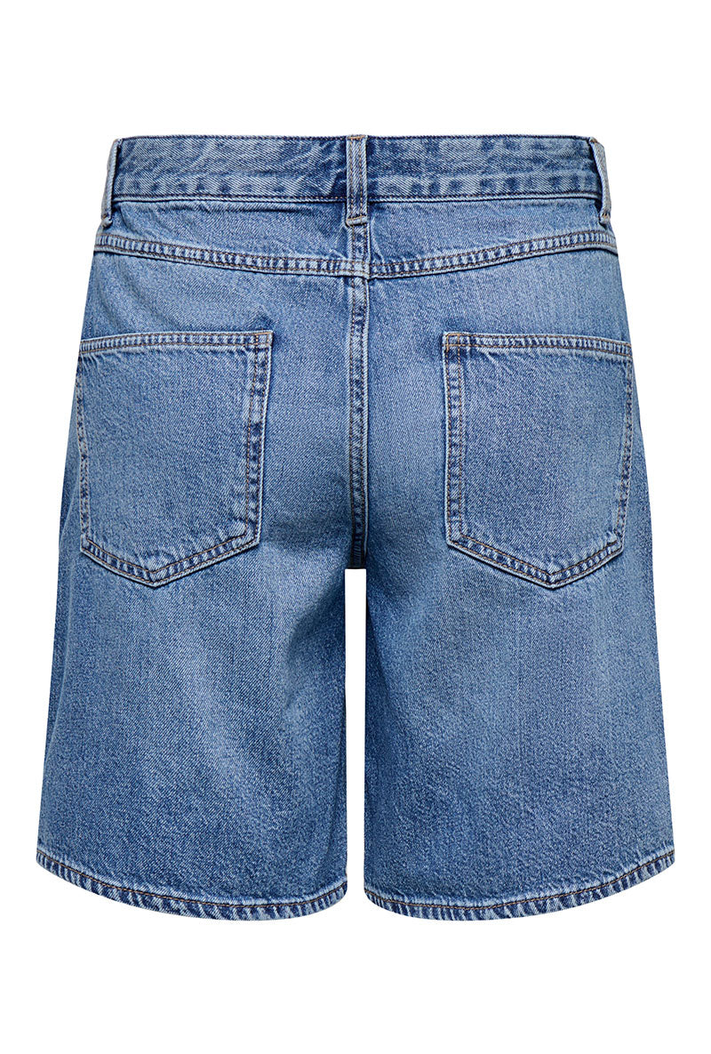 Back image of Lumi mw mom shorts in denim, by brand Only