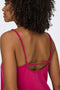 Front image of a model wearing the Madeli oaklyn strap top in fuschia, by brand Only