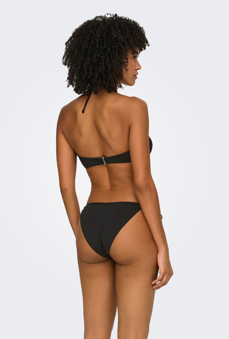 Back image of Marseille tie string bikini bottom in black, by brand Only