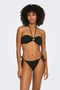Front image of the Marseille tie string bikini bottom in black, by brand Only
