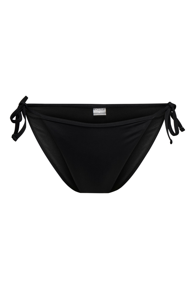 Front image of Marseille tie string bikini bottom in black, by brand Only