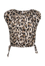 Image of MELINA ROUND NECK TOP in leopard, by brand ONLY