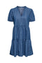 Front image of Nova azure s/s thea dress in denim, by brand Only