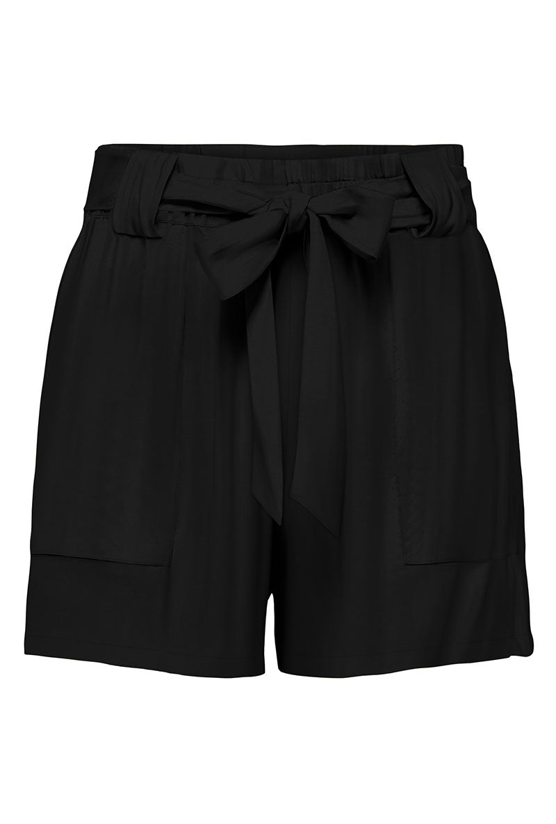 Front image of Only nova life talia shorts in black, by brand Only