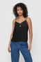 Front image of Nova life viscose paris singlet in black, by brand Only